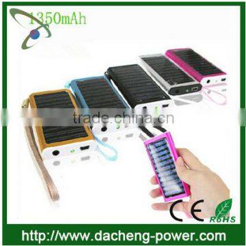 Portable solar battery charger for mobile phone 1350mAH,mobile solar charger,solar mobile phone charger