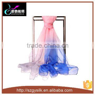 new design 100%silk handpainting ombre chiffon extra long scarf