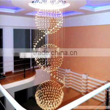 Modern Line Crystal Sphere Globe Chandelier Stair Crystal Chandelier Villa Chandelier