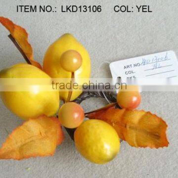 artificial small lemon and berries napkin ring