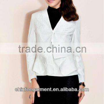 Fashion Office Ladies White Skirts Suits Blazers