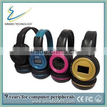 2014 new product bluetooth 2.1 wireless stereo headphones with FM radio/ Support TF card