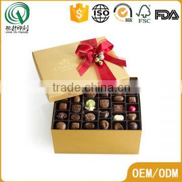 OEM golden stamping recycled cuboid custom candy cardboard box packaging with divided lining