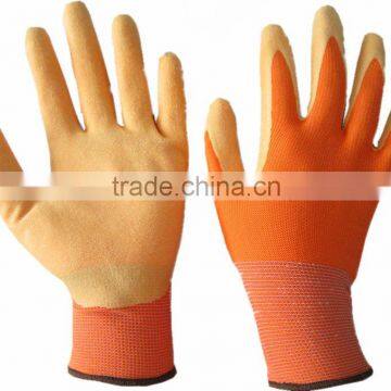 Latex sandy foam household Fluorescent Yellow garden woman gloves