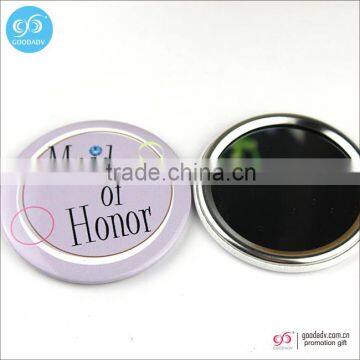 2016 New style tinplate round shape mini flexible pocket mirror