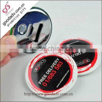 Full color printed round Shape tin opener promotion gifts tin opener