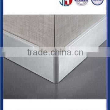 Brushed bright aluminum Skirting board for flooring