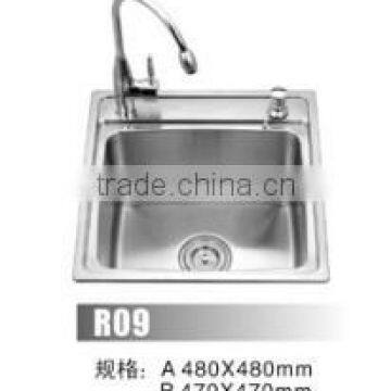 Stainlless steel 304 high quality single bowl rectangular Chinese sink