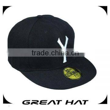 Hot Selling Flat Brim Black Solid Color Snapback Hat