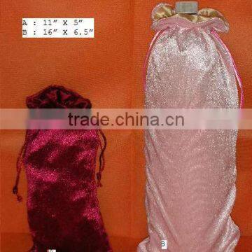 Velvet bottle drawstring pouch