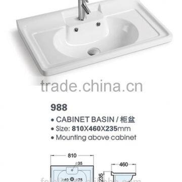 FOSHAN LELIN ceramic L810mm cabinet basin small size vanities top bathroom basin of LT-025