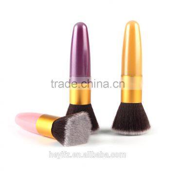 Synthetic Hair Color Plastic Handle Flat Tip Foundation Brush