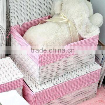 PVC woven storage basket with cap to storage toy