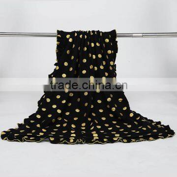 Black and Gold Polka Dot Baby Blanket Baby Bedding Blanket Nursery Black and Gold