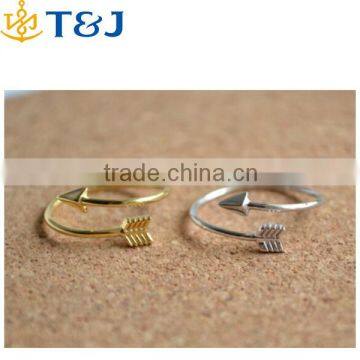 2015 Gold/Silver/Rose Gold Jewelry Brass Adjustable Tiny Arrow Rings Vintage Gold Plated Ring Women Men Jewelry/