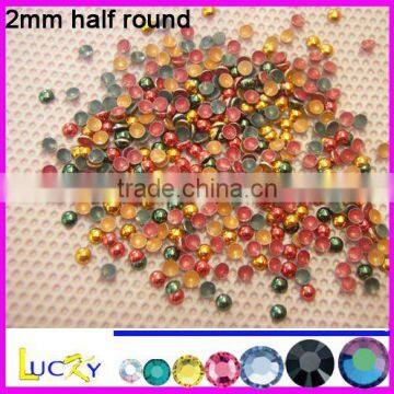 korean quality hot fix half round,iron-on half round mixed color