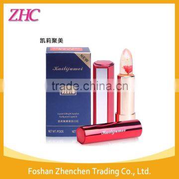 hot sale KAILIJUMEI gold foil flower color change magic lipstick