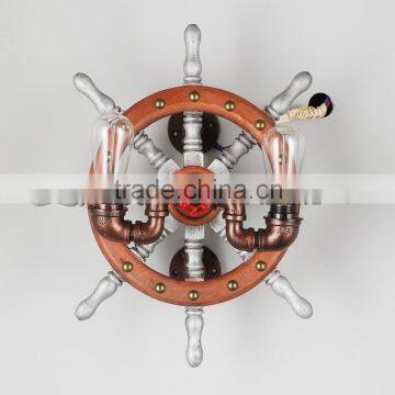 Decorative Modern Wall Lamp Iron Lamp Body Solid Wood Steering Style Lighting