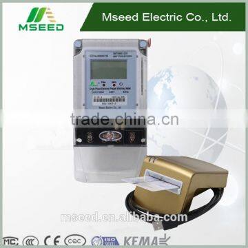 Single Phase Electronic Prepayment Watt-hour Meter^ Single Phase Prepaid Energy Meter with Long Terminal