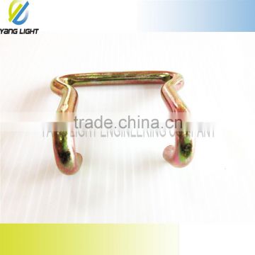 Taiwan Manufacturer Made Bending Electroplating Yellow Zinc Alloy Steel Double J Hook