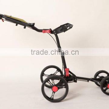 2016 Brand New Fold Light Weight 4Wheels Push Pull Golf Trolley Manual Golf Cart photo-2