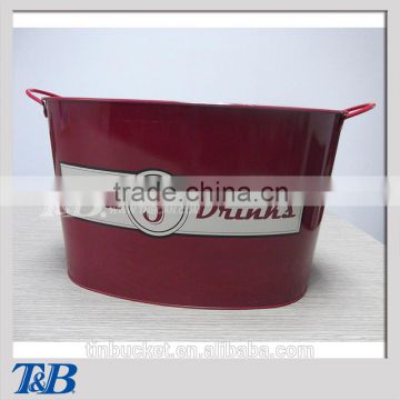 Galvanized Tin Cooler Beer Ice Bucket