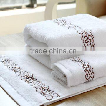 Embroidery Towel Hotel Towel White Plain High Quality Towel