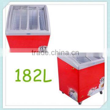small 182L 282L supermarket commercial ice cream chest showcase freezer display freezer