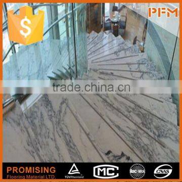 Luxury hotel project decoration natural marble deck stair handrail designs