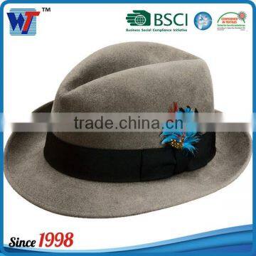 Wholesale Lady Fedora Wool Felt Wide Brim Black Fedora Hats for Women photo-2