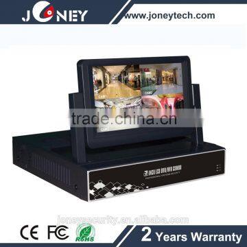 7 inch LCD Monitor Standalone H 264 4 ch NVR for home security