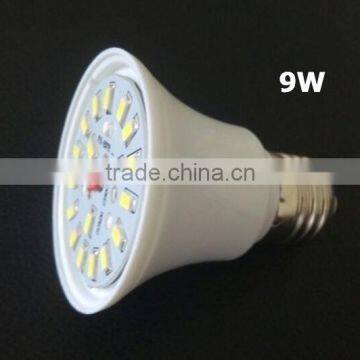 Aluminum Plastic Constant Current 85-265V 5730led E27 9w Led Light Bulb photo-4