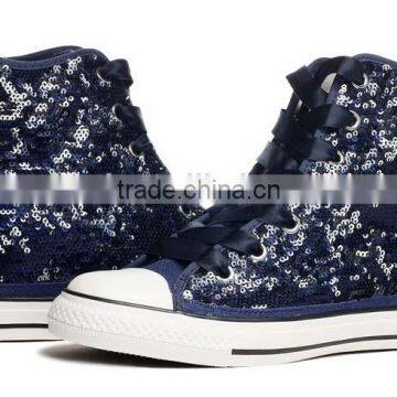 sequins sparkling upper high top vulcanized sneaker comfort cheap fancy shoes women casual china canvas shoe woman shoes 2016