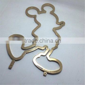 Mickey Mouse logo in gold plating , factory direct die casting mickey design metal logo cartoon sign