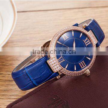 Hot Sale Lady Leather Crystal Wrist Watch With Fashion Style photo-2