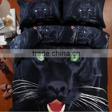 Luxury OEM Animal 3D printed bedding set, queen size 4pc beautiful bed sheet sets
