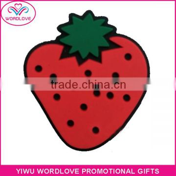 Cheap Wholesale 3D Strawberry Shaped Tourist Souvenir PVC Fridge Magnets