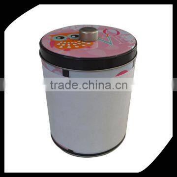 Big black cylinder tin box/personalized tin box