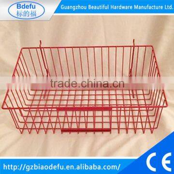 Red Wire Baskets For Grid Slatwall Pegboard