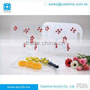 Hot Sale Gold Acrylic Embedded Fabric Kitchen Food Fruit Chopping Board