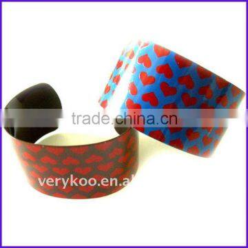 Fashion Thin Metal Enamel Wide Open Bangles (FCH-10865)