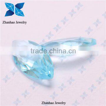 Synthetic marquise cut and polished aquamarine stone