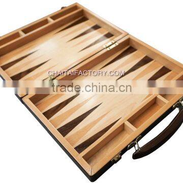 High Quality Folding 3 in 1 CHESS Checkers Backgammon Classic INLAID WOOD Game in WALNUT Carry Case