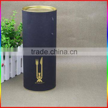 Empty matte black Paper Tube Tea Box