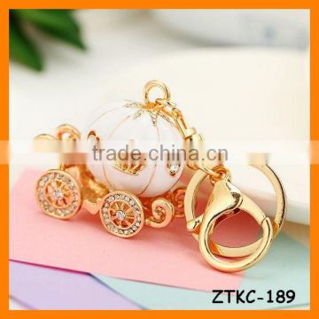 2014 Fashion Drip Rhinestone Mini Pumpkin car Keychain , Bag Pendant ZTKC-189