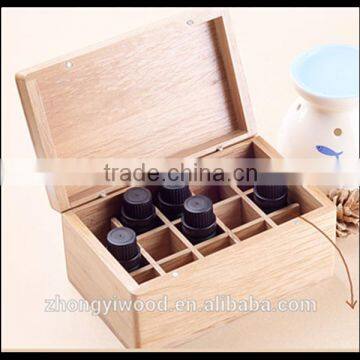 Professional customized natural handmade FSC more compartments wooden essential oil organizer display box