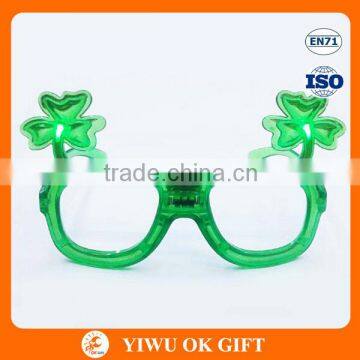 Shamrock led flashing light up party glasses