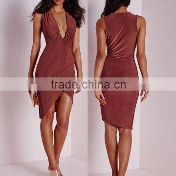 Claasical color slim style sexy women wholesale price mini party dress