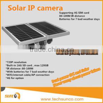 720P 4G solar wifi ip camera cctv wireless security outdoor bullet 16g built in sd card with batteries 100m iR distance