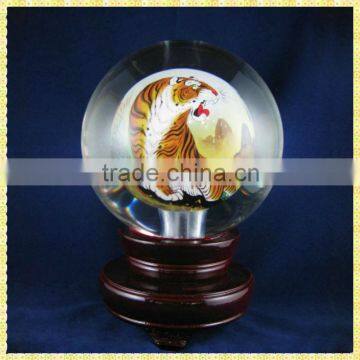 Fancy Hand Painted Tiger Crystal Ball For Baby Birthday Souvenirs